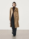 Massimo Dutti Trench Coat With Belt In Khaki