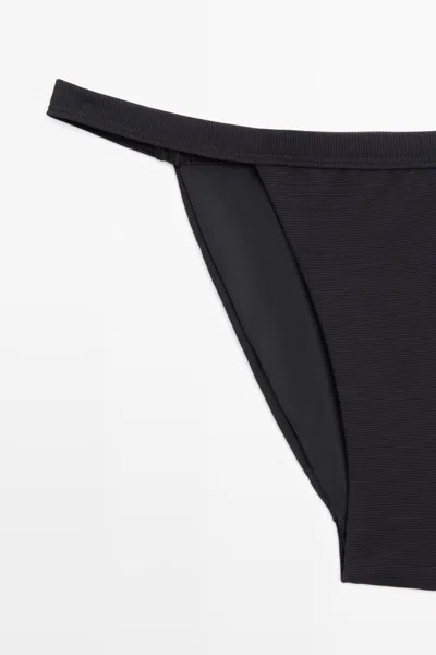 Massimo Dutti Triangle Bikini Bottoms In Black
