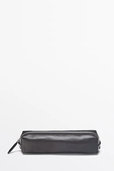 Massimo Dutti Trousse En Cuir Nappa In Marron