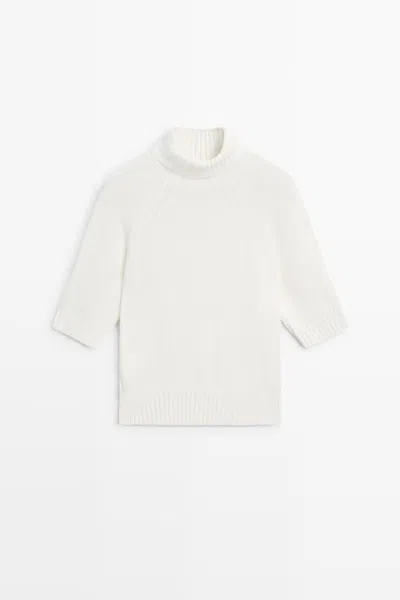Massimo Dutti Maglia A Collo Dolcevita In White