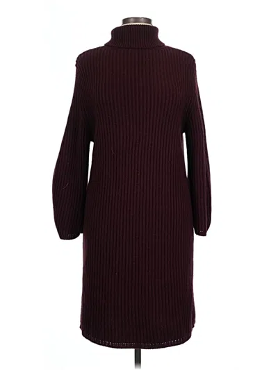 Pre-owned Massimo Dutti Turtleneck Sweater In Burgundy