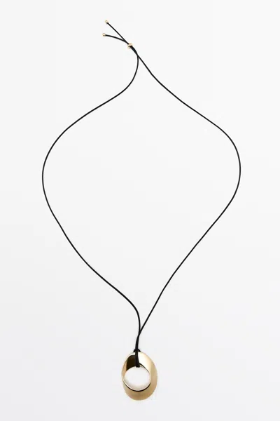 Massimo Dutti Collier Anneau Torsadé In Doré