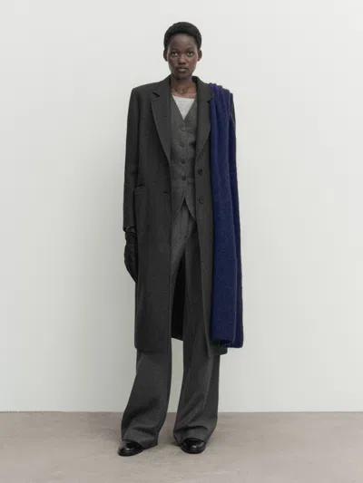 Massimo Dutti Two-button Wool Blend Coat In Grau