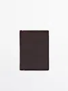 Massimo Dutti Vertical Leather Wallet In Brown