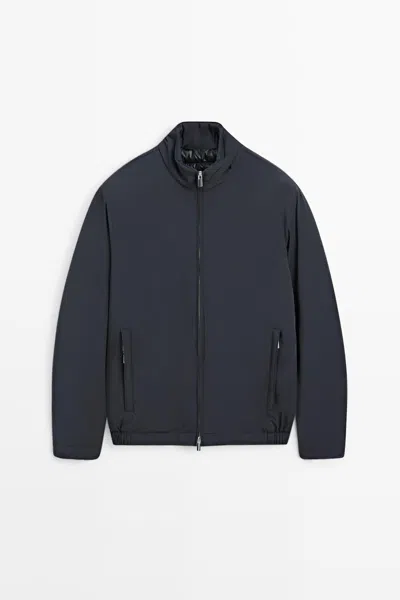 Massimo Dutti Veste Bomber Matelassée Légère In Bleu Clair