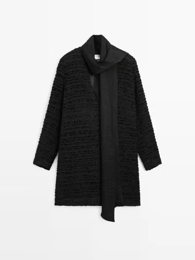 Massimo Dutti Vestido Corto Escote Pico Lazada In Black