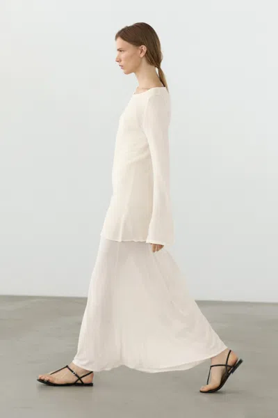 Massimo Dutti Vestido De Malha De Manga Comprida Com Camada Dupla