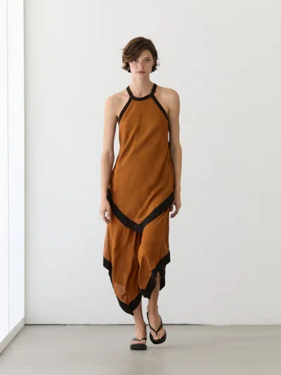 Massimo Dutti Vestido Midi Com Camadas Em Contraste