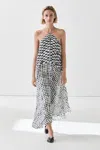 Massimo Dutti Vestido Midi Com Roda E Estampado In White
