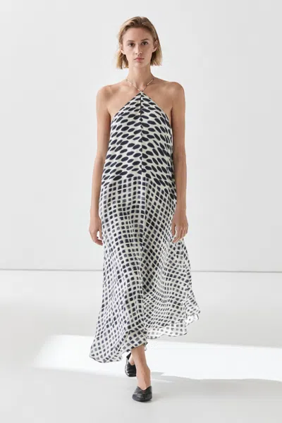 Massimo Dutti Vestido Midi Com Roda E Estampado In White