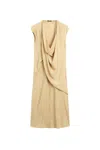 Massimo Dutti Vestido Midi Fluido Drapeado In Multi