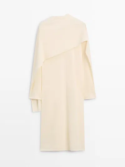 Massimo Dutti Vestido Túnica Fluido Total Look In Neutral