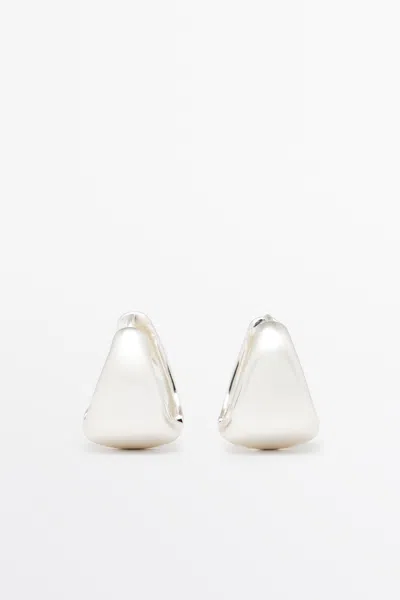 Massimo Dutti Voluminous Earrings In Silver