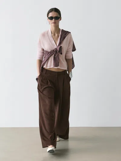 Massimo Dutti Wide In Brown