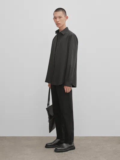 Massimo Dutti Baumwollhemd Im Relaxed-fit In Schwarz