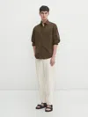 Massimo Dutti Baumwollhemd Im Wide-fit In Verwaschen