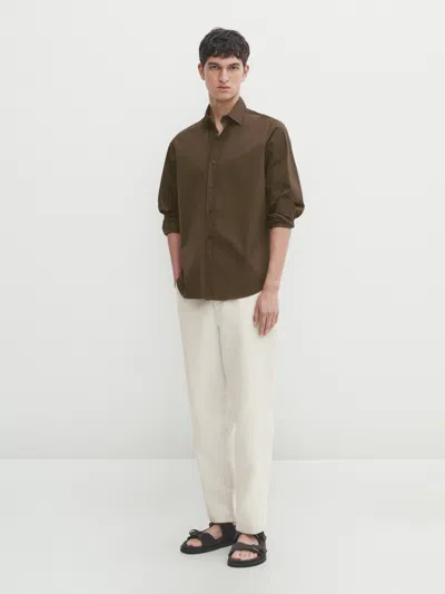 Massimo Dutti Baumwollhemd Im Wide-fit In Verwaschen