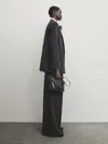 Massimo Dutti Nadelstreifenhose Wide-leg In Schwarz