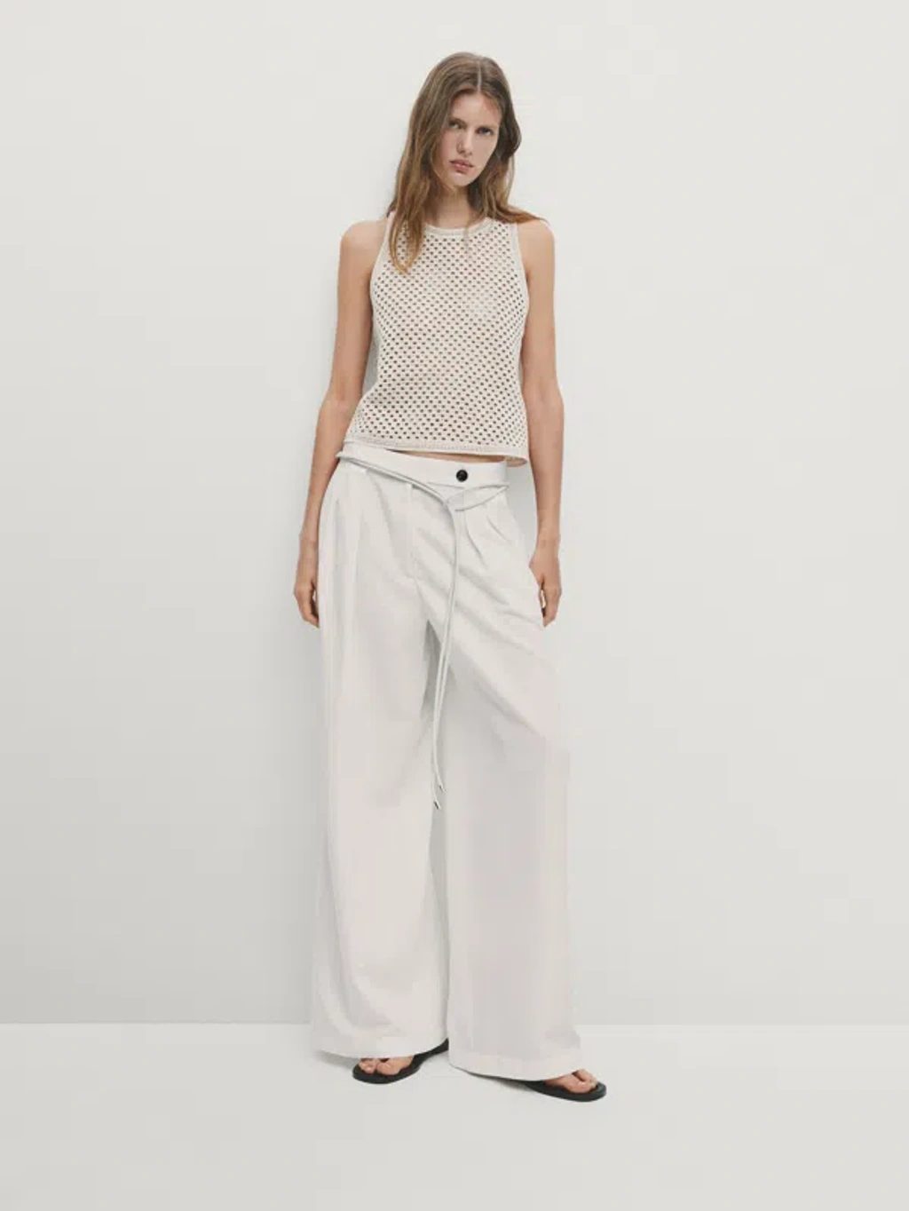 ★ Massimo Dutti★ Palazzo pants with darts 05008508710 Massimo Dutti Wide-leg Trousers with Darts | Wardrobe Icons