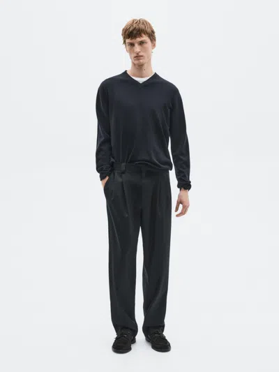 Massimo Dutti Wool And Cashmere Knit V In Multi