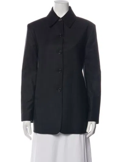Pre-owned Massimo Dutti Wool Blazer In Grey