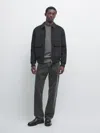 Massimo Dutti Wool Blend Jacket With Pockets In Gray