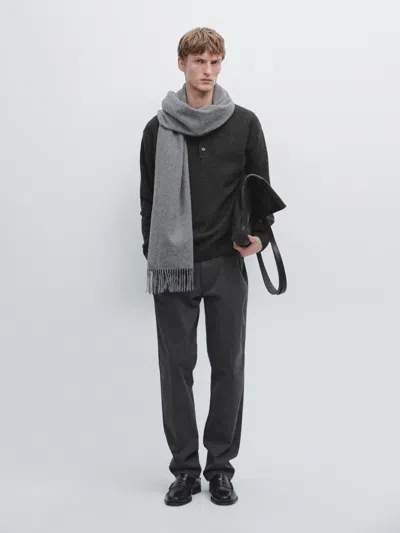 Massimo Dutti Wool Blend Knit Polo Sweater In Multi