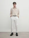 Massimo Dutti Strickpullover Im Polo-stil Aus Wollgemisch In Rostfarben