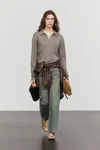 Massimo Dutti Wool Blend Quarter In Gray