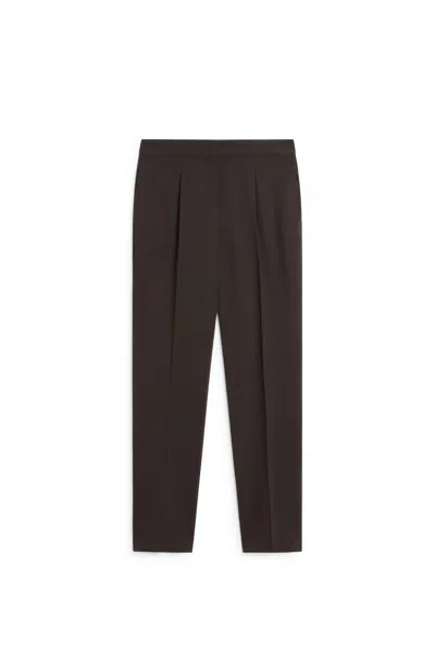 Massimo Dutti Pantalón Slim Fit En Mezcla De Lana In Brown