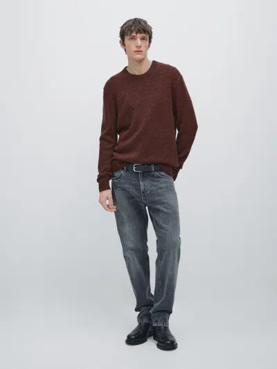 Massimo Dutti Wool Blend Sweater With Crew Neck In Multi
