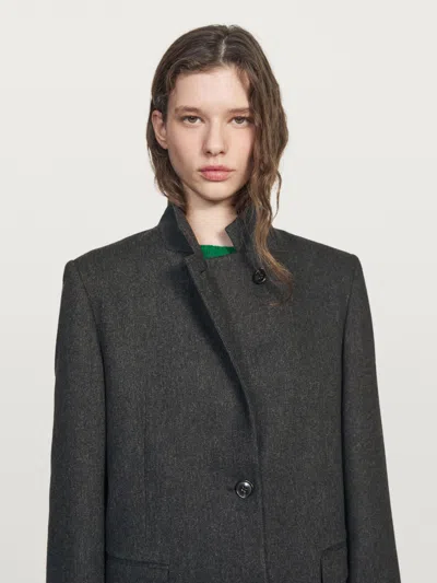 Massimo Dutti Wool Blend Three In Gray