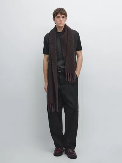 Massimo Dutti Wool Blend V In Black