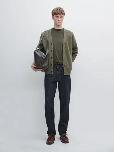 Massimo Dutti Wool Blend V In Green