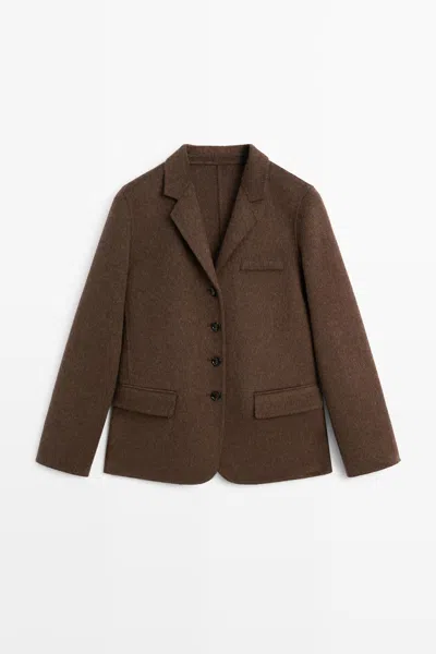 Massimo Dutti Wool In Brown