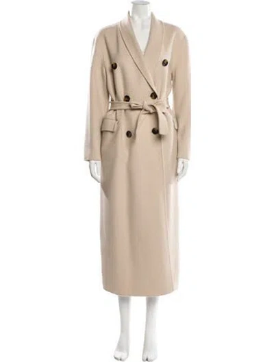 Pre-owned Massimo Dutti Wool Trench Coat In Neutrals