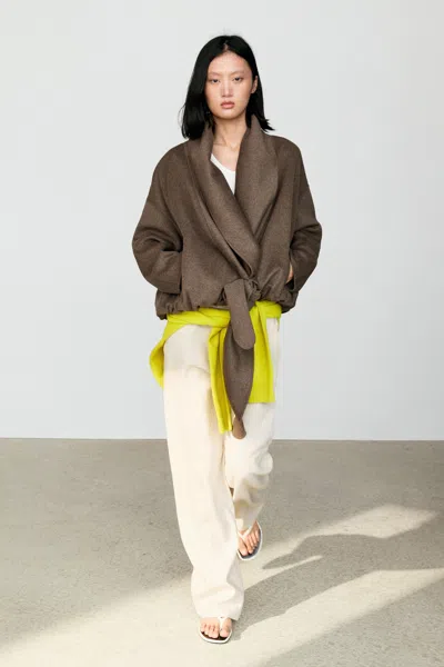 Massimo Dutti Wrap In Mole Brown