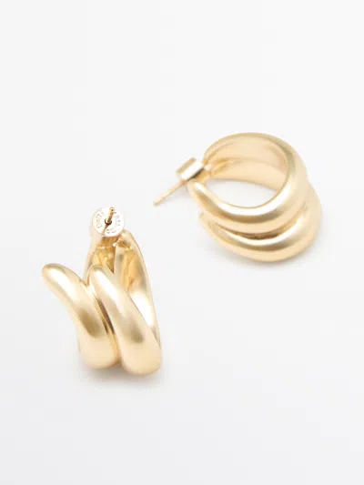 Massimo Dutti Wraparound Hoop Earrings In Gold