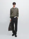 Massimo Dutti Yak Wool Blend Knit Sweater In Gray