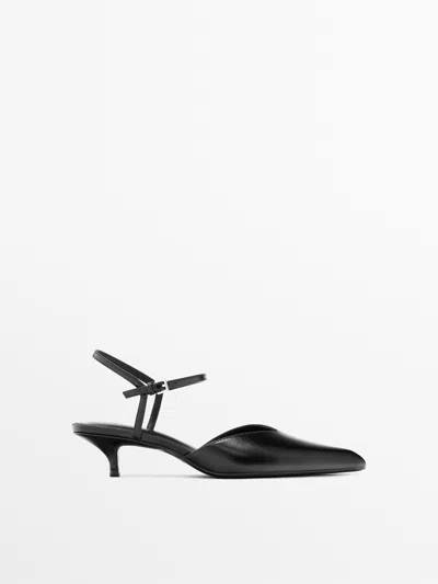 Massimo Dutti Zapato De Tacón Destalonado In Animal Print