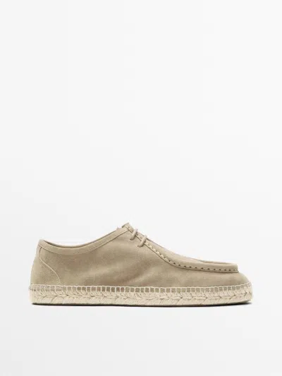 Massimo Dutti Zapato Piso Yute Bordón Serraje In Neutral