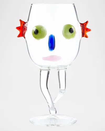 Massimo Lunardon Blues Face Drinking Glass, Green/black