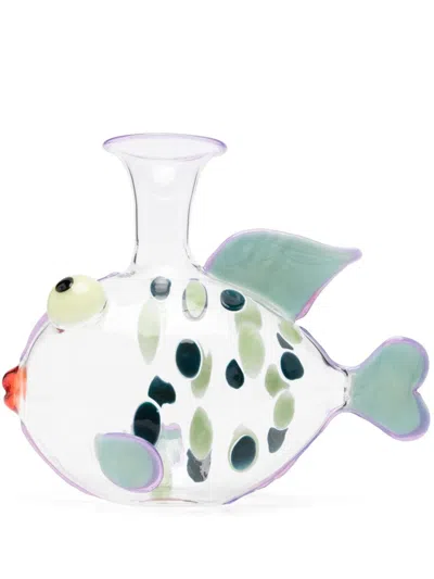 Massimo Lunardon Dotfish Glass Decanter In Multicolour