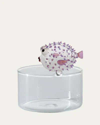 Massimo Lunardon Pufferfish Brio Pink Slime Glass, 8.5 Oz.