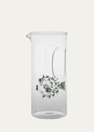 Massimo Lunardon Pufferfish Carafe In Teal