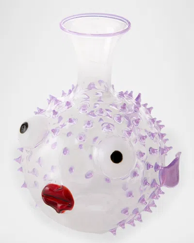 Massimo Lunardon Pufferfish Decanter, 68 Oz. In Purple