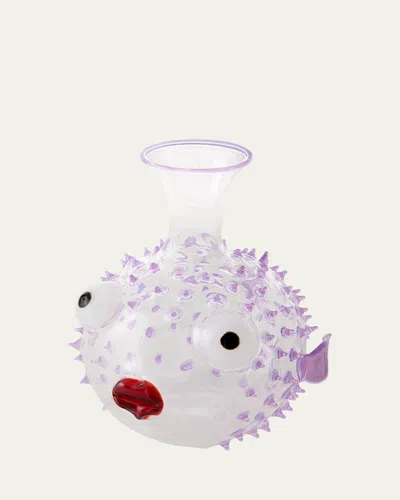 Massimo Lunardon Pufferfish Decanter, 68 Oz. In Purple
