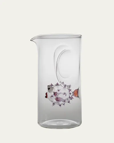 Massimo Lunardon Pufferfish Pink Slime Carafe, 23.5 Oz. In Gray