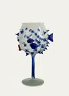 Massimo Lunardon Pufferfish Wine Goblet, Blue In Blue