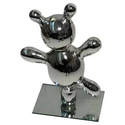 Pre-owned Massimo Lunardon Sculpture In Blown Glass Mirrored By  In Gray